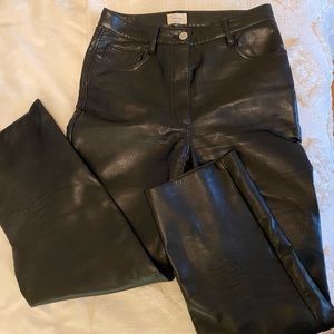 Melina Cropped Leather Pant size 4 black